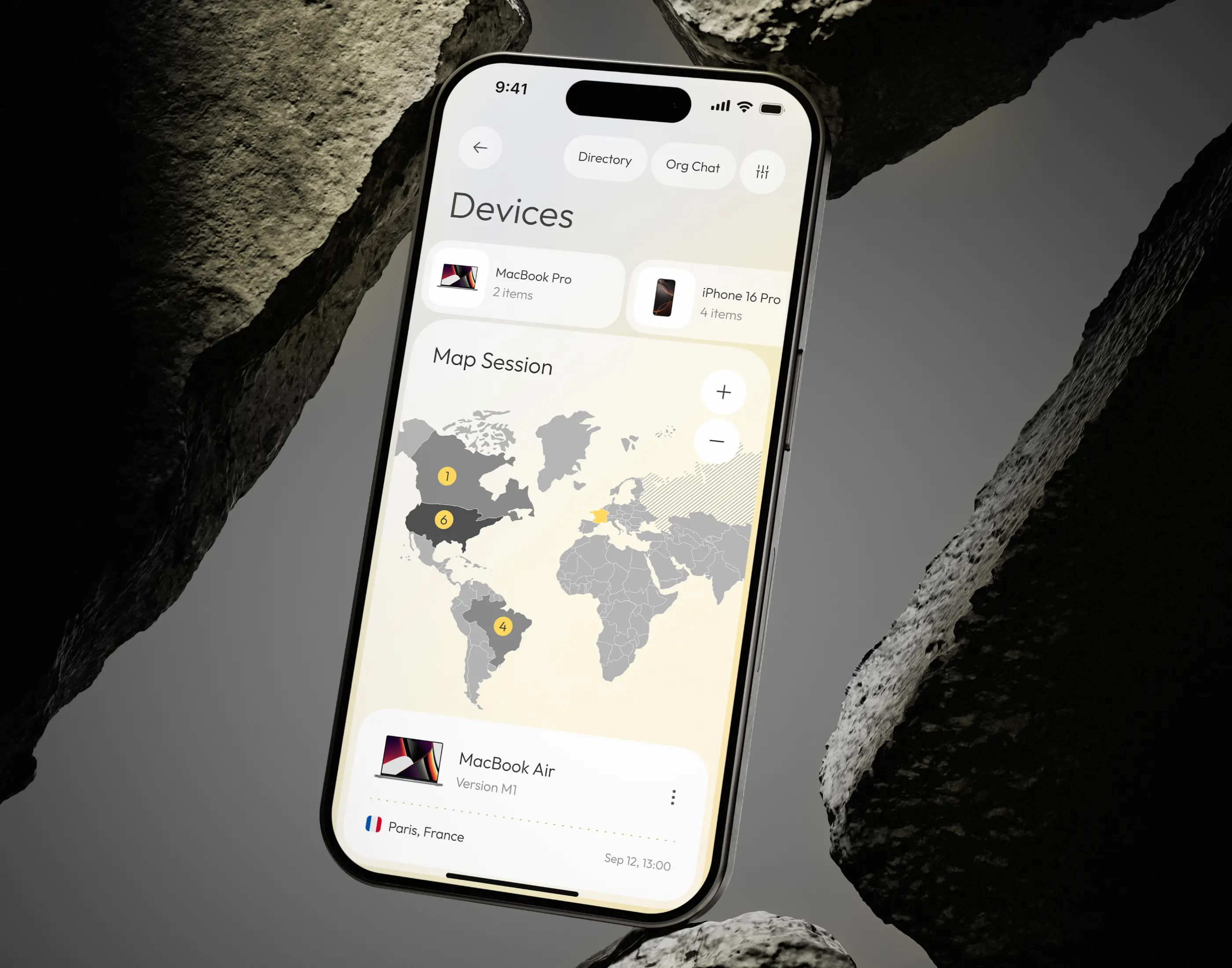 mobile with screen about devices